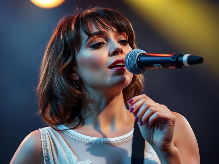 Reni Jusis podczas występu na scenie, ukazująca jej charakterystyczny styl muzyczny