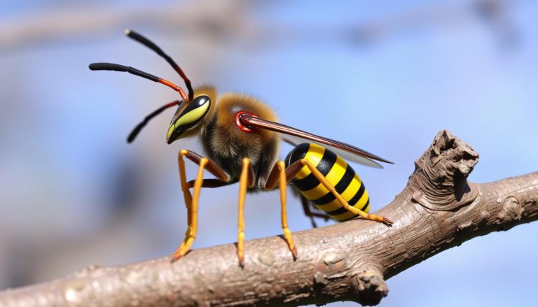 Szerszeń europejski (Vespa crabro) na gałęzi drzewa