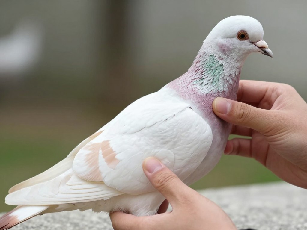 ocena kondycji ciała gołębia sprawdzanie mostka